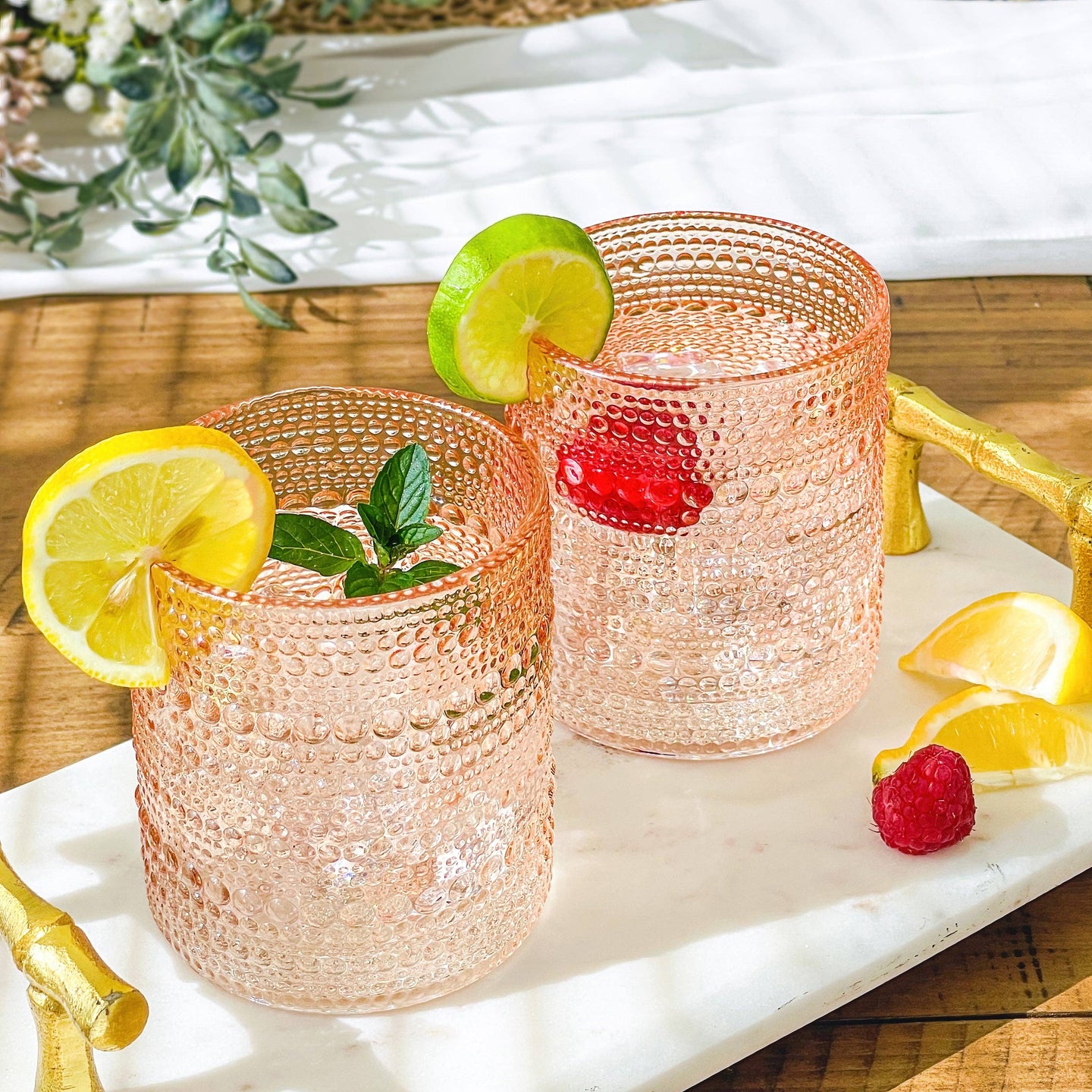 Rose Gold Old Fashion Drinking Glasses (set of 6)