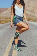 Pilates Honey - Cactus Plaid Ruffle Crew: M/L